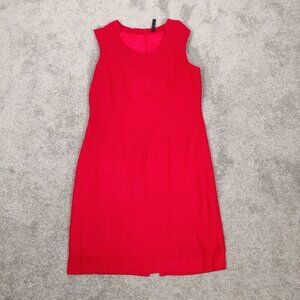 Lori M Women's Red Bodycon Dress Size Large Linen Business Casual Office Formal
